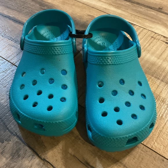 Crocs Classic Dark Teal Blue Green Slip On Clogs Toddler Size C 9 shoes - Picture 2 of 6
